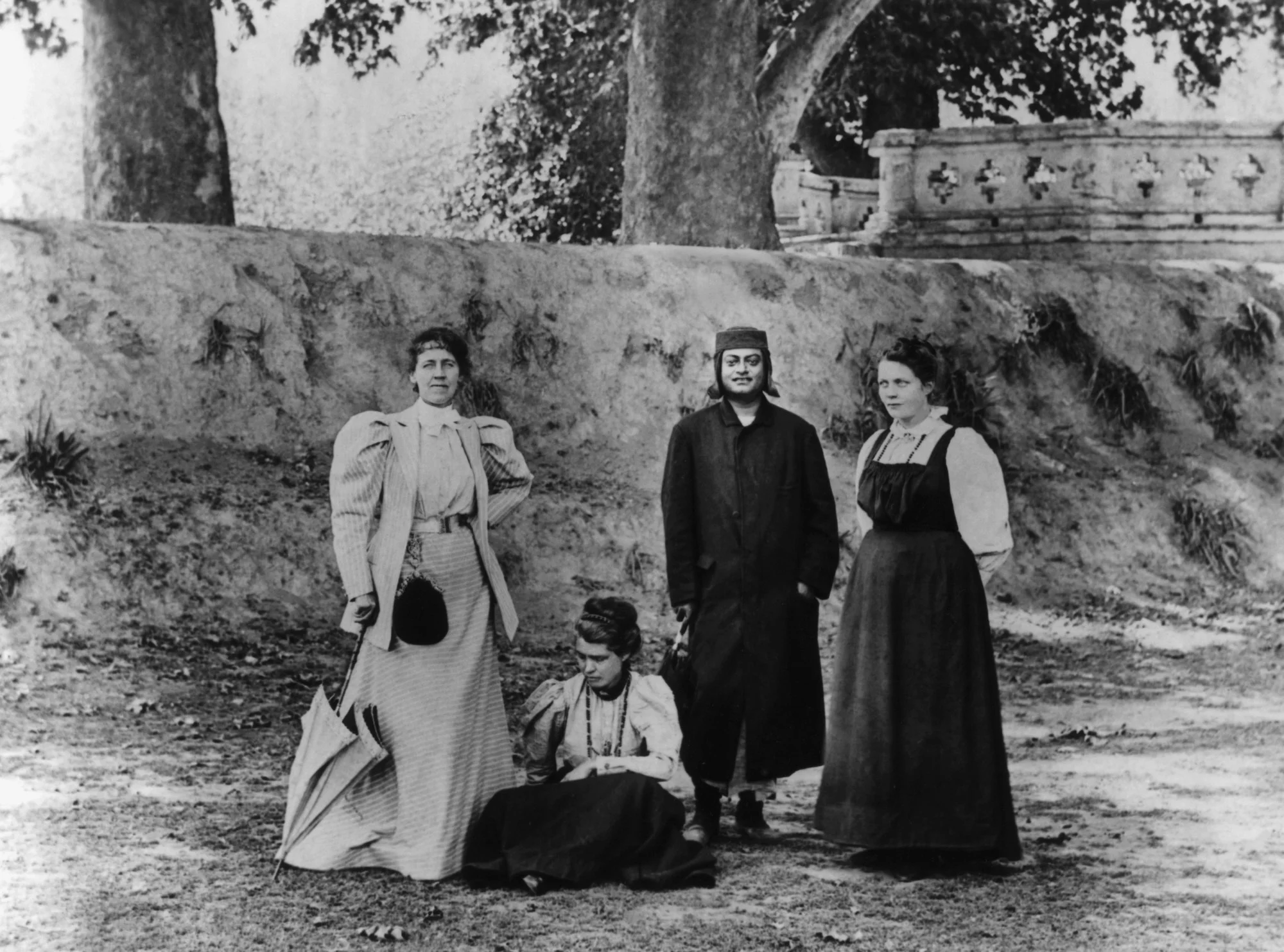 (#69) Kashmir, 1898. (From L): Josephine MacLeod, Mrs. Ole Bull, Swamiji, Sister Nivedita.