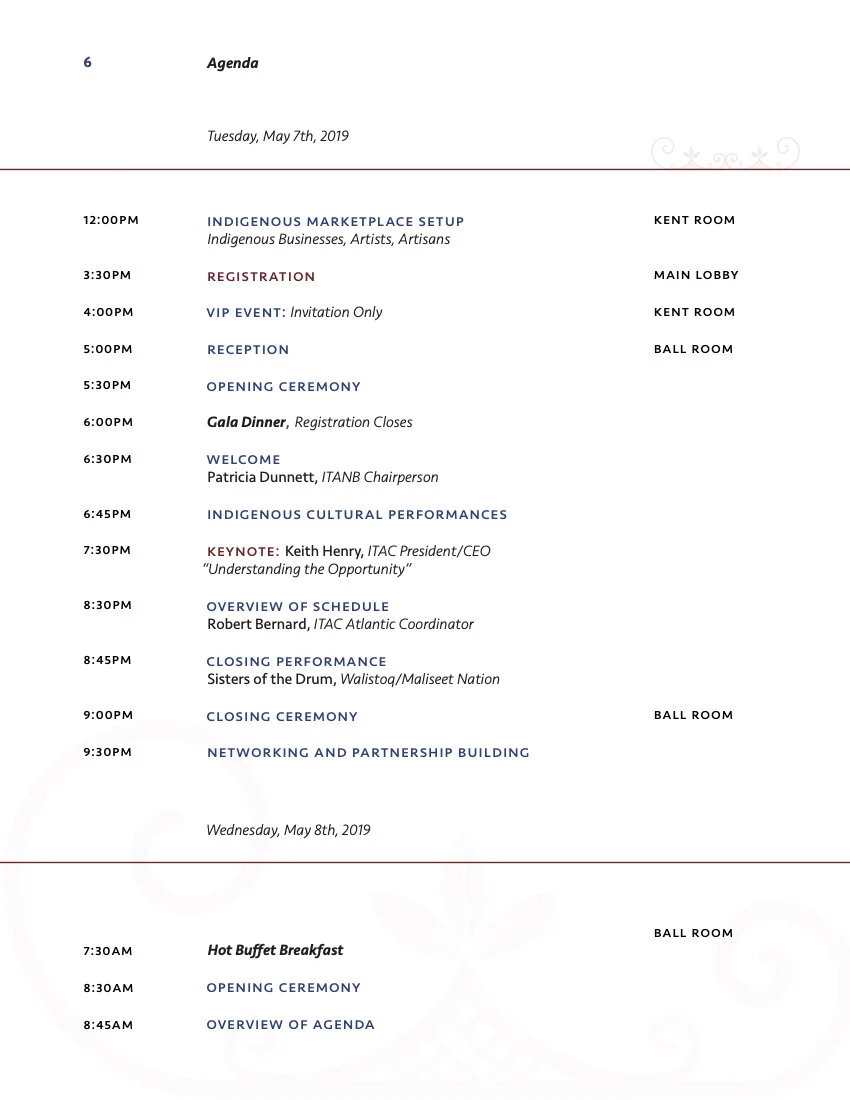 Agenda page.