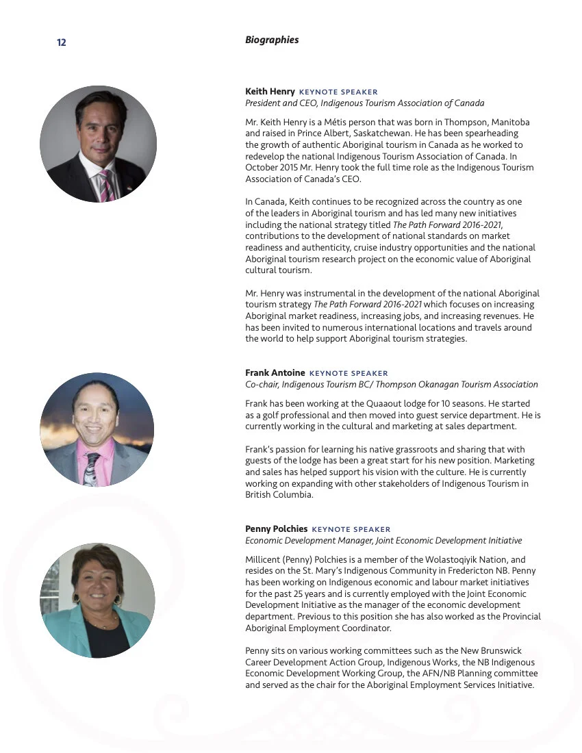 Speakers list with biographies.