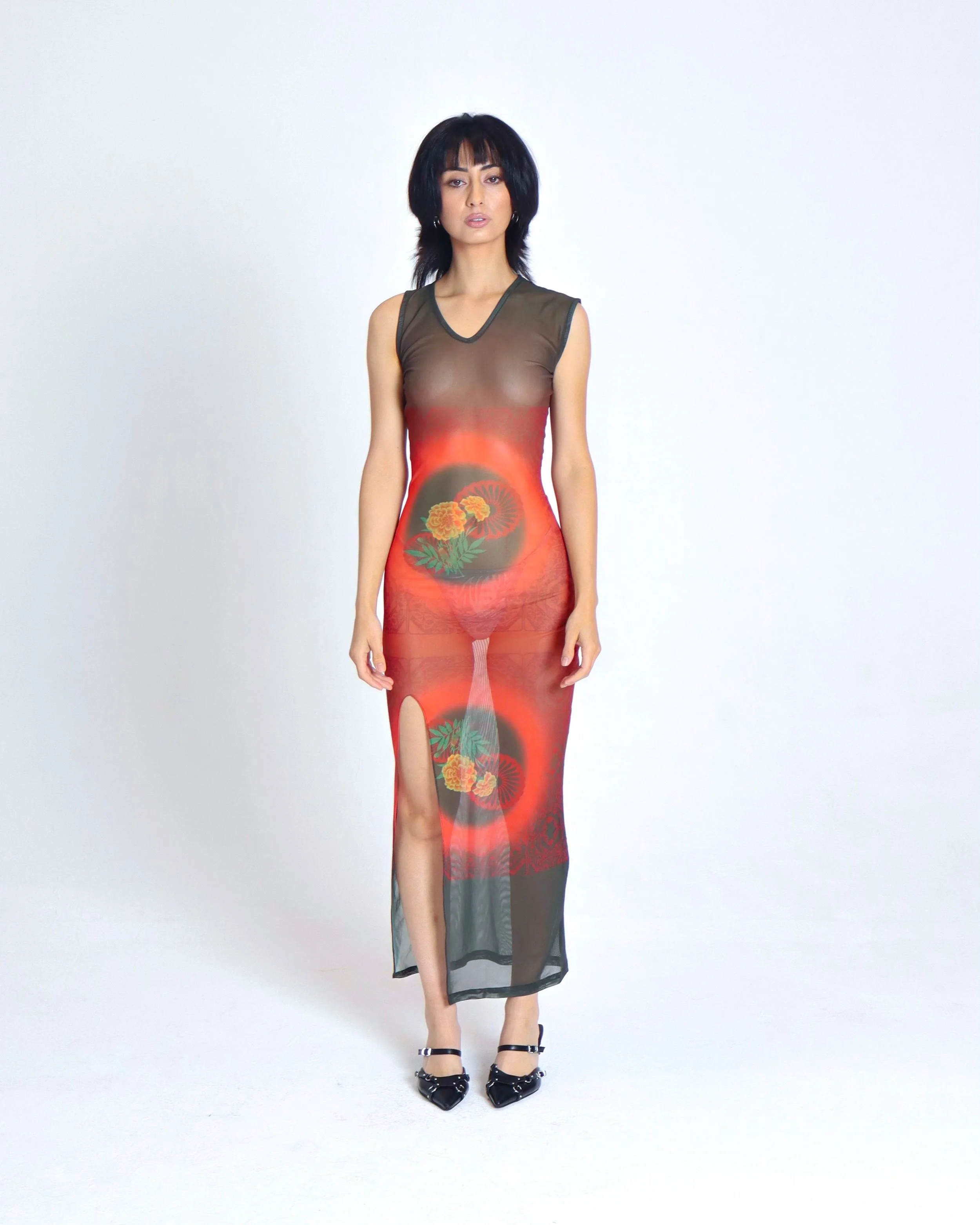 CHAKRA ASYMMETRICAL STRAP DRESS