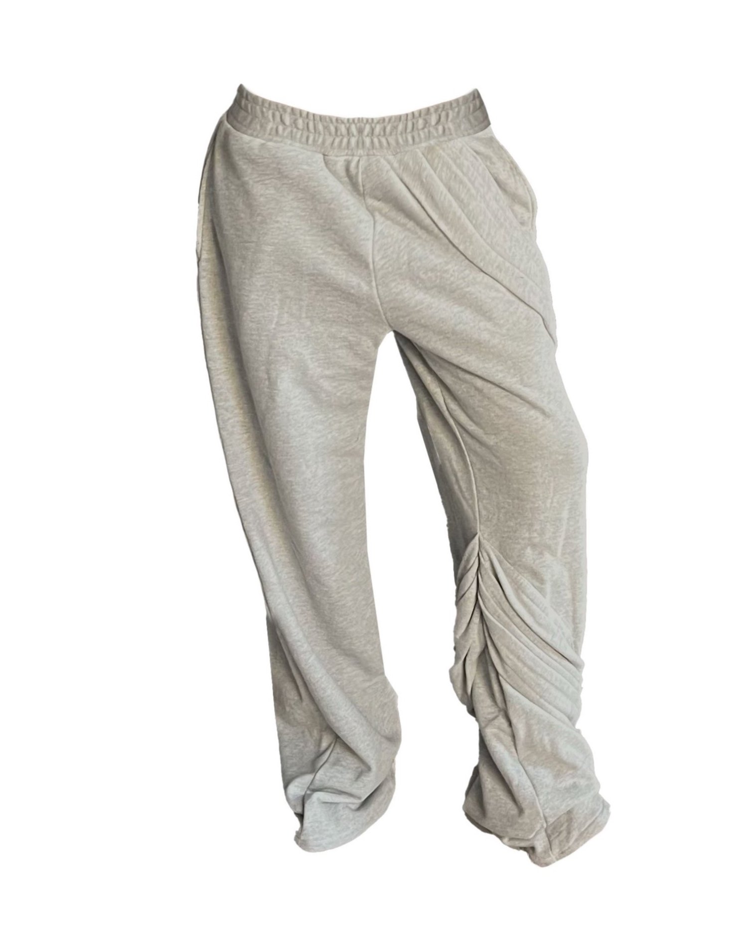 PLEATED GREY SWEAT PANTS