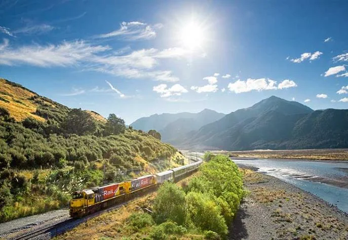 The TranzAlpine Train connects Christchurch with Greymouth on the West Coast of New Zealand. Leaves Christchurch early morning and stops in Greymouth for an hour before returning to Christchurch on the same day.