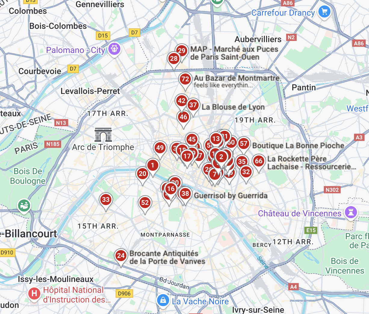 Creating a shopping google maps for a city of your choosing