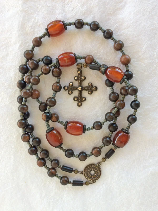 Harvest - Ebony and Carnelian - Handmade Rosary
