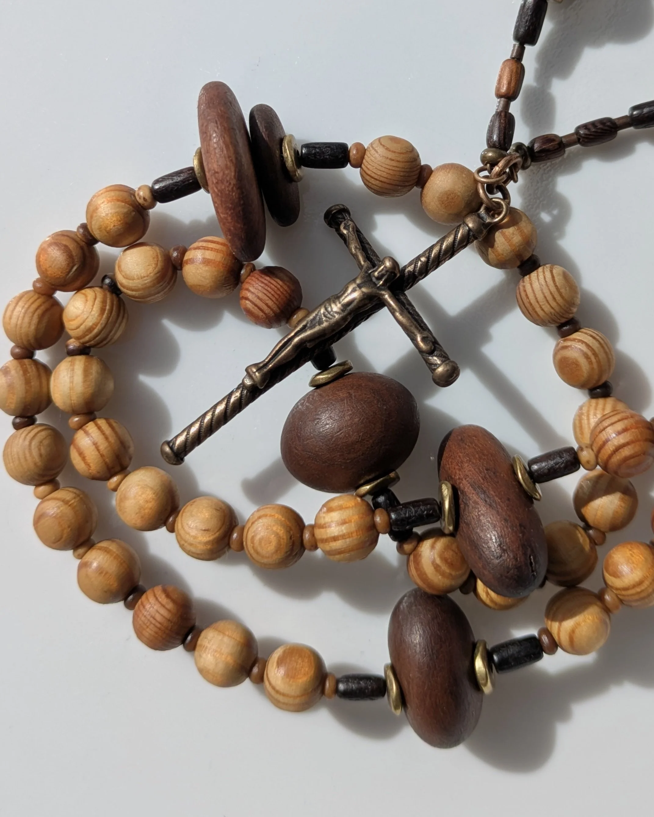 "Mixed Woods" - variation vi - Fir and Reclaimed Wood - Handmade Rosary