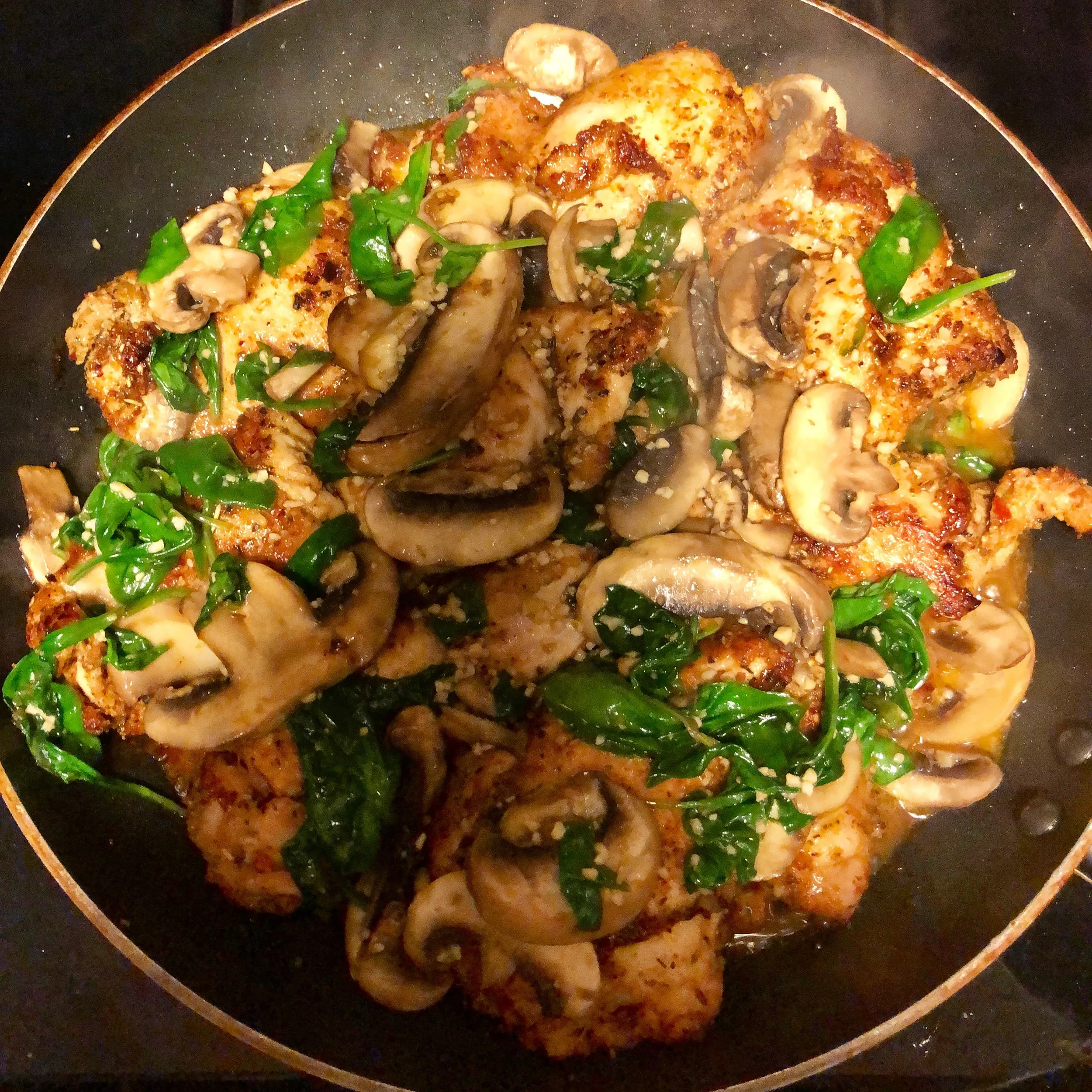 Chicken Thighs with Sautéed Mushrooms 