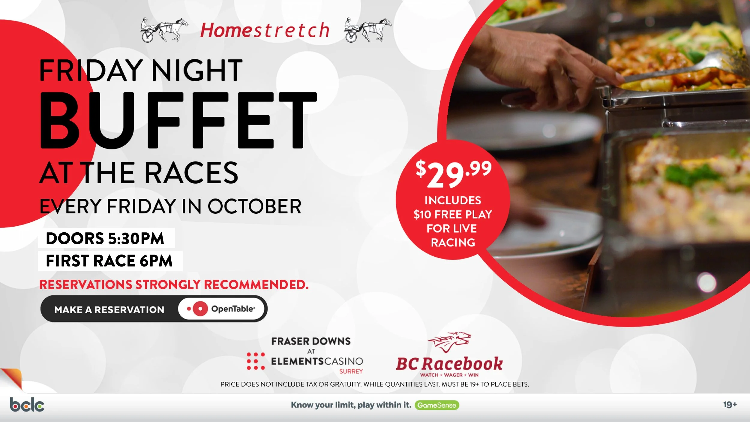 Friday Night Buffet with Live Standardbred Racing