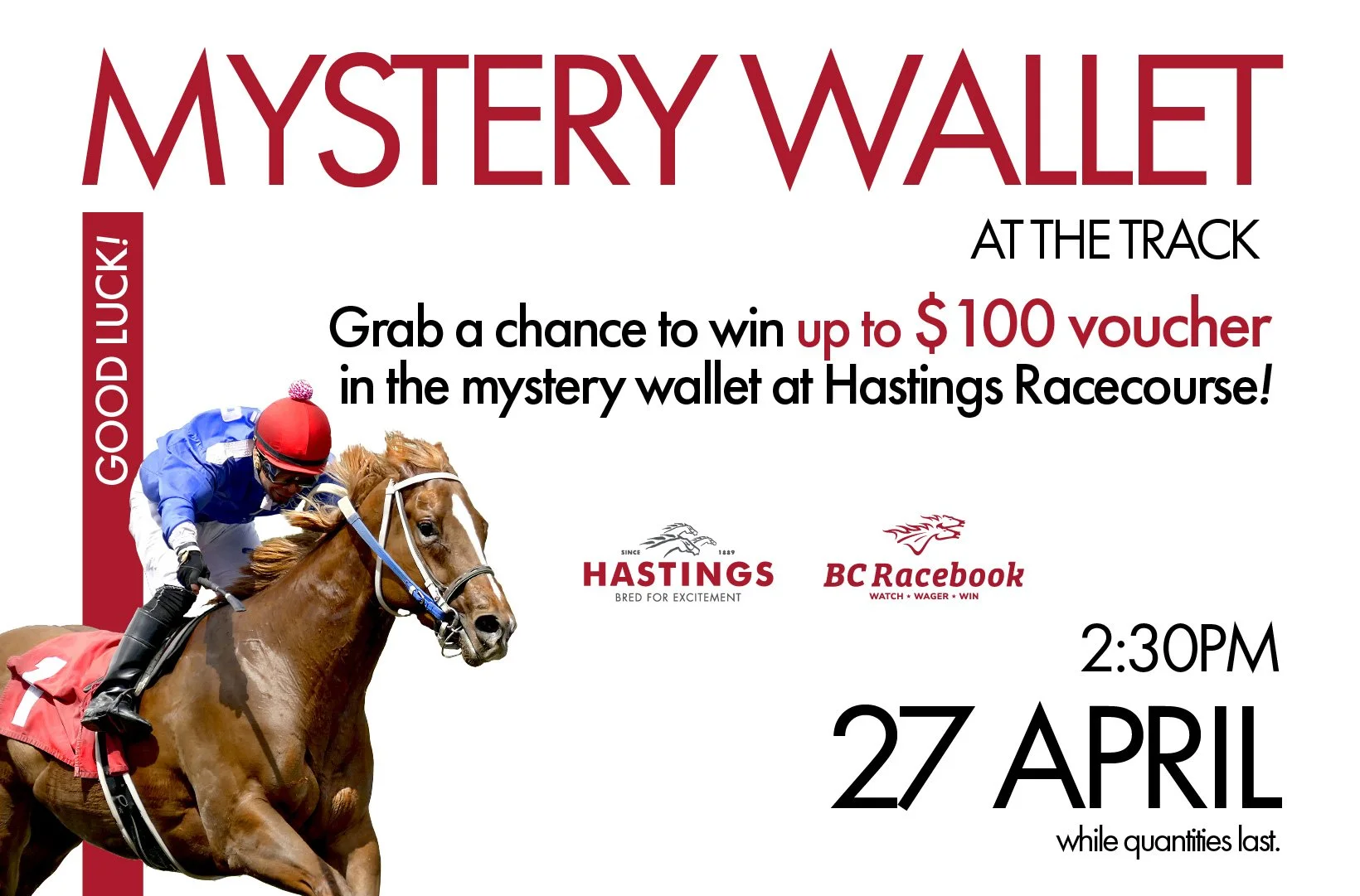 Grab A Mystery Wallet! - Hastings Racecourse Opening Day. April 27, 2024