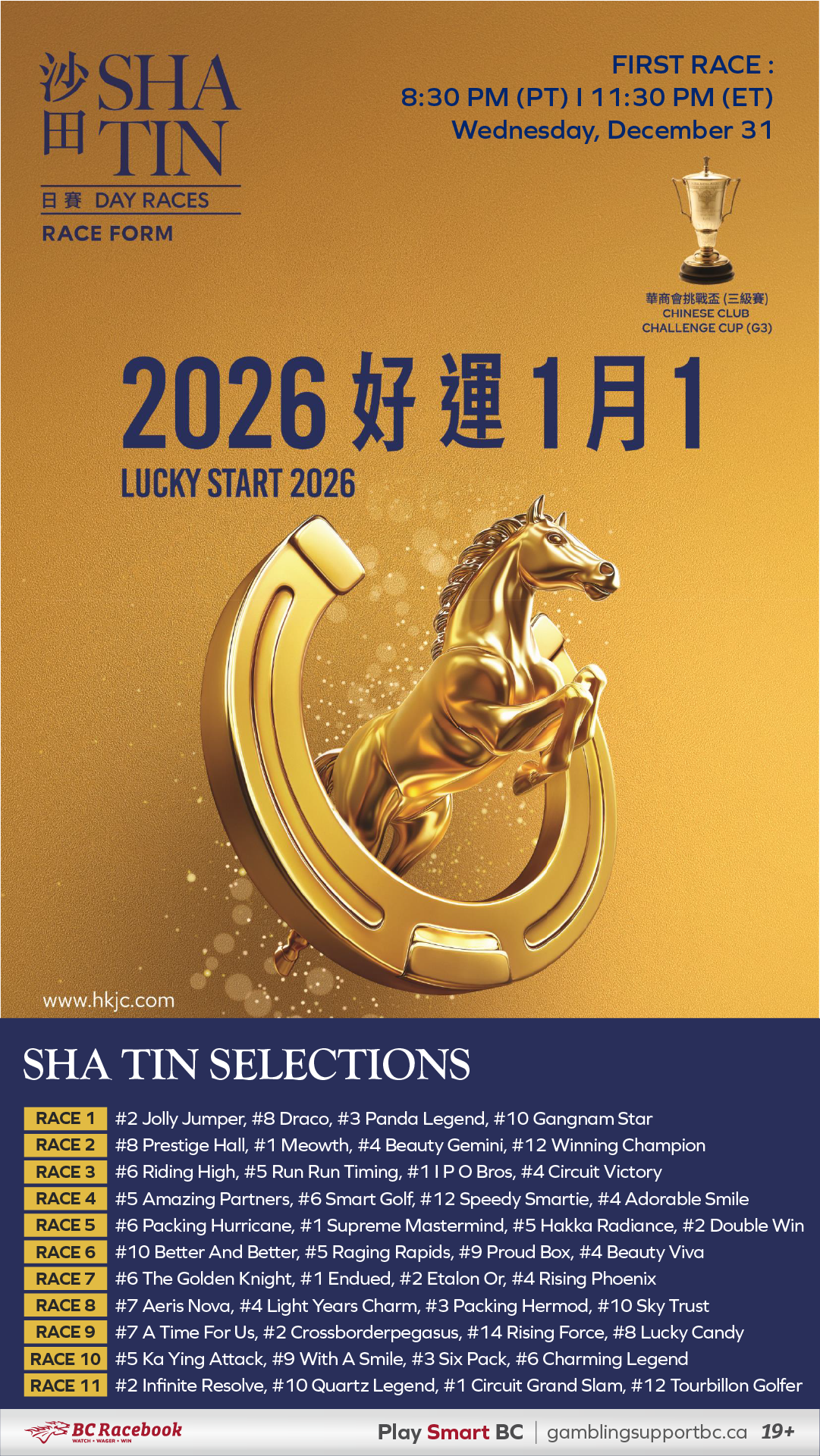 [FREE PROGRAMS] Sha Tin - December 31, 2025