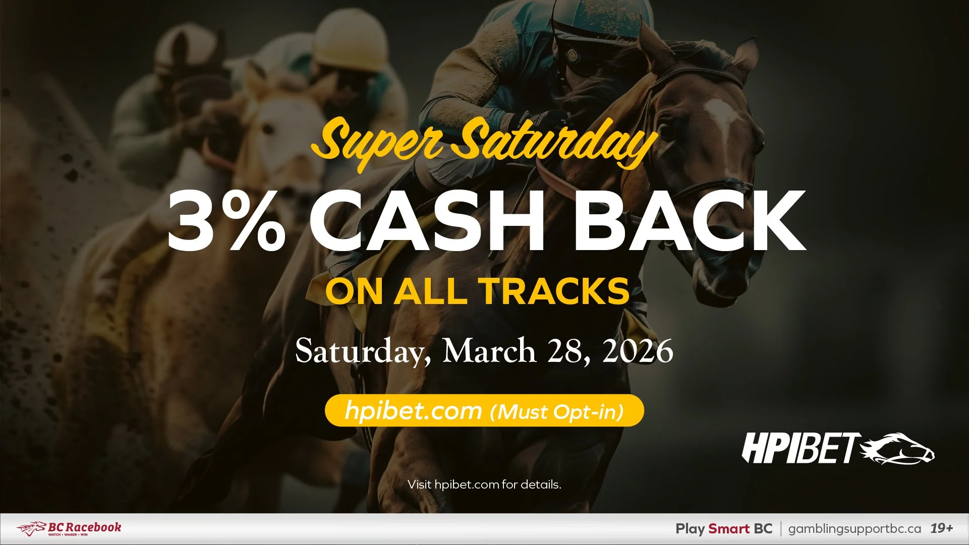 3% Cash Back on All Tracks - March 28