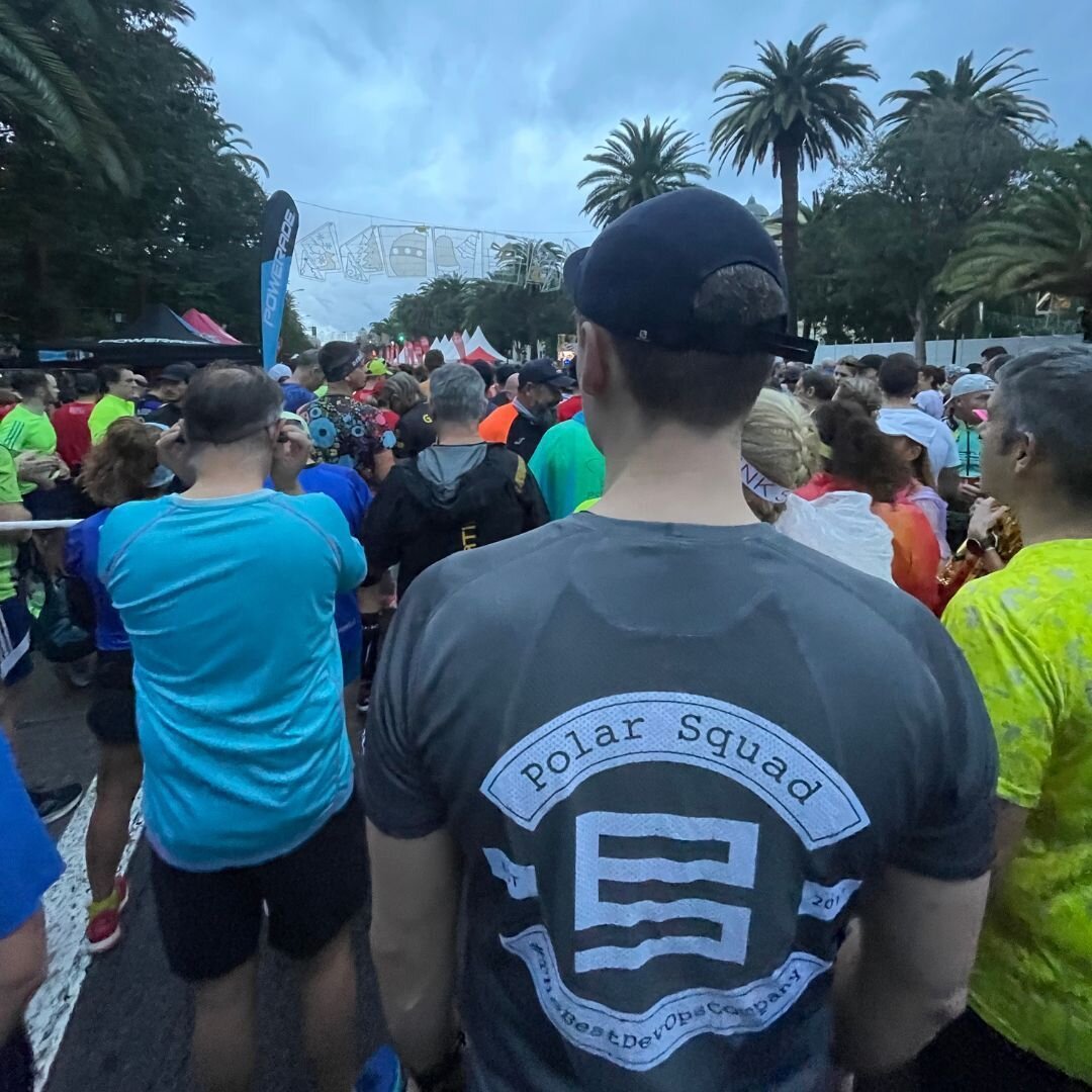 Our athletic representation in Malaga! We have a sizable running club &ndash; we guess marathons and DevOps must have something in common, then?