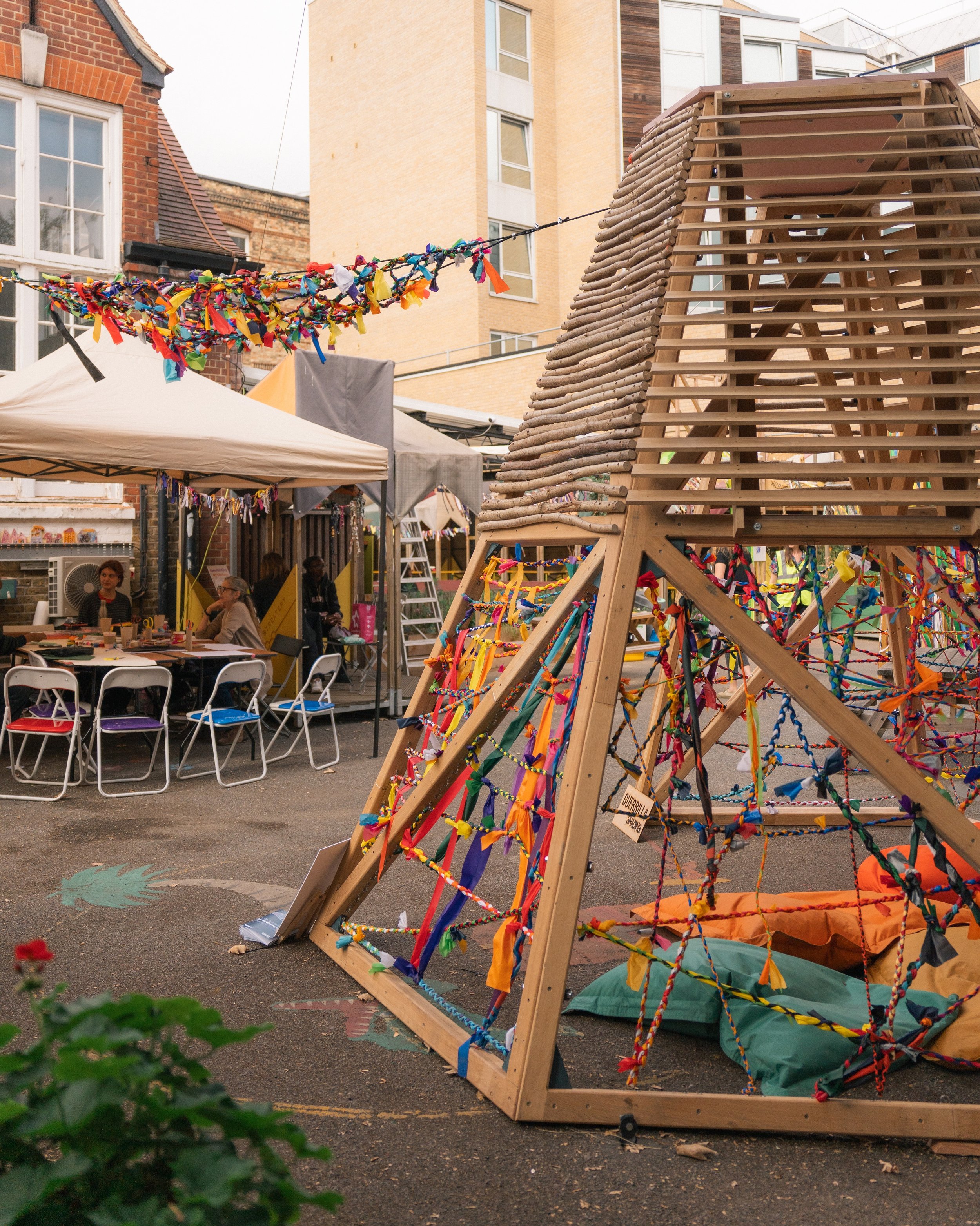 GUERRILLA SHADE PAVILION ☀️

A weekend of making, weaving, sharing ideas and exploring how we can create more shade in our increasingly hot cities!

We've just completed our Guerrilla Shade Pavilion for Camden Inspire, exploring how creativity, colla