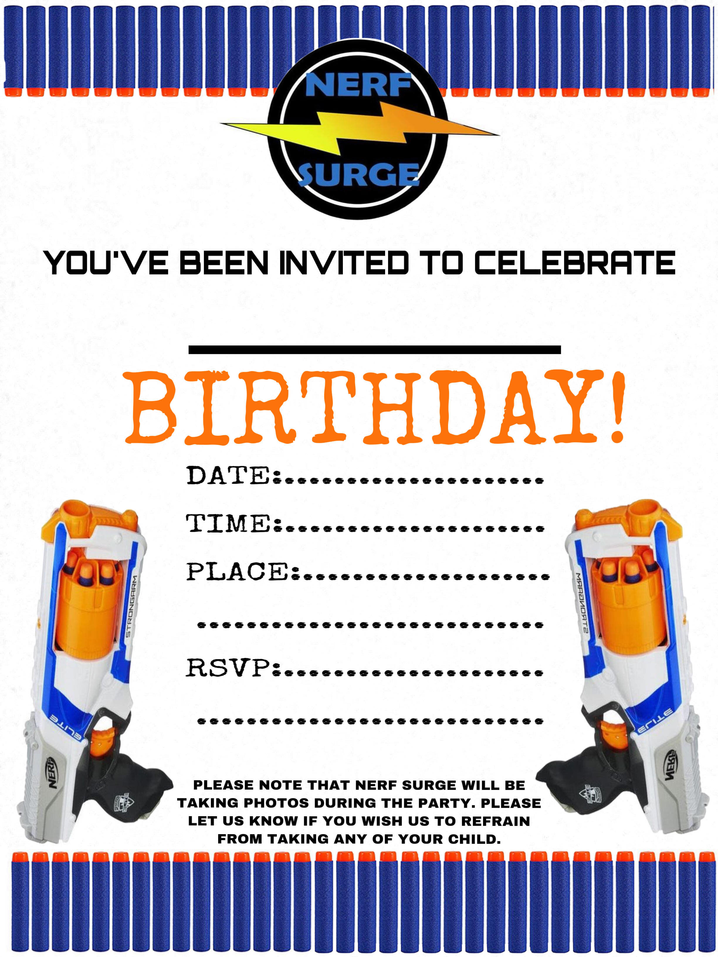 nerf party invitations — the nerf guys