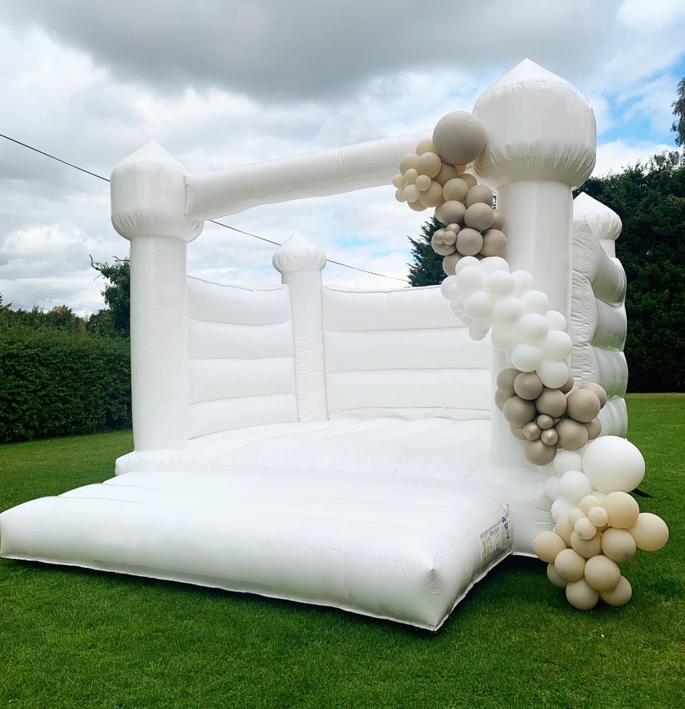 White bouncy castle hire