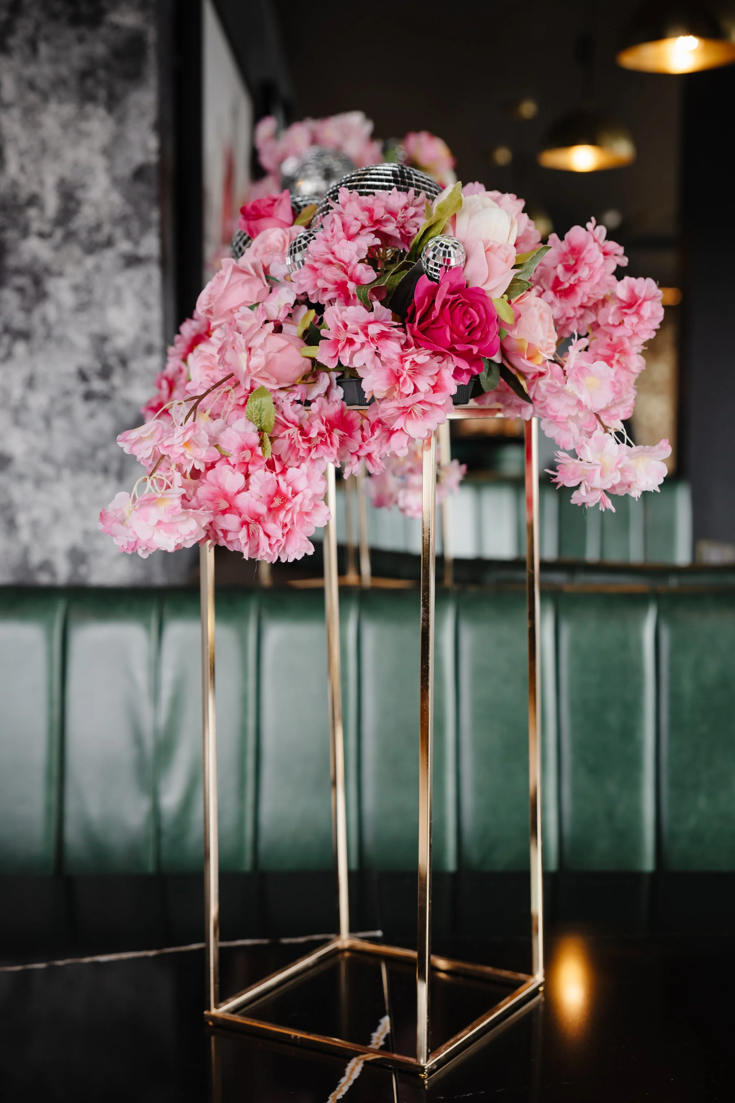 Blossom table centres pink
