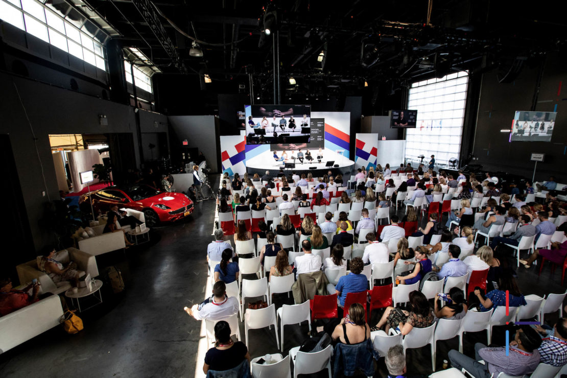 A panel speaks during day two of Healthfront 2019 on Wednesday, July 17, 2019 at the Classic Car Club in New York, NY.