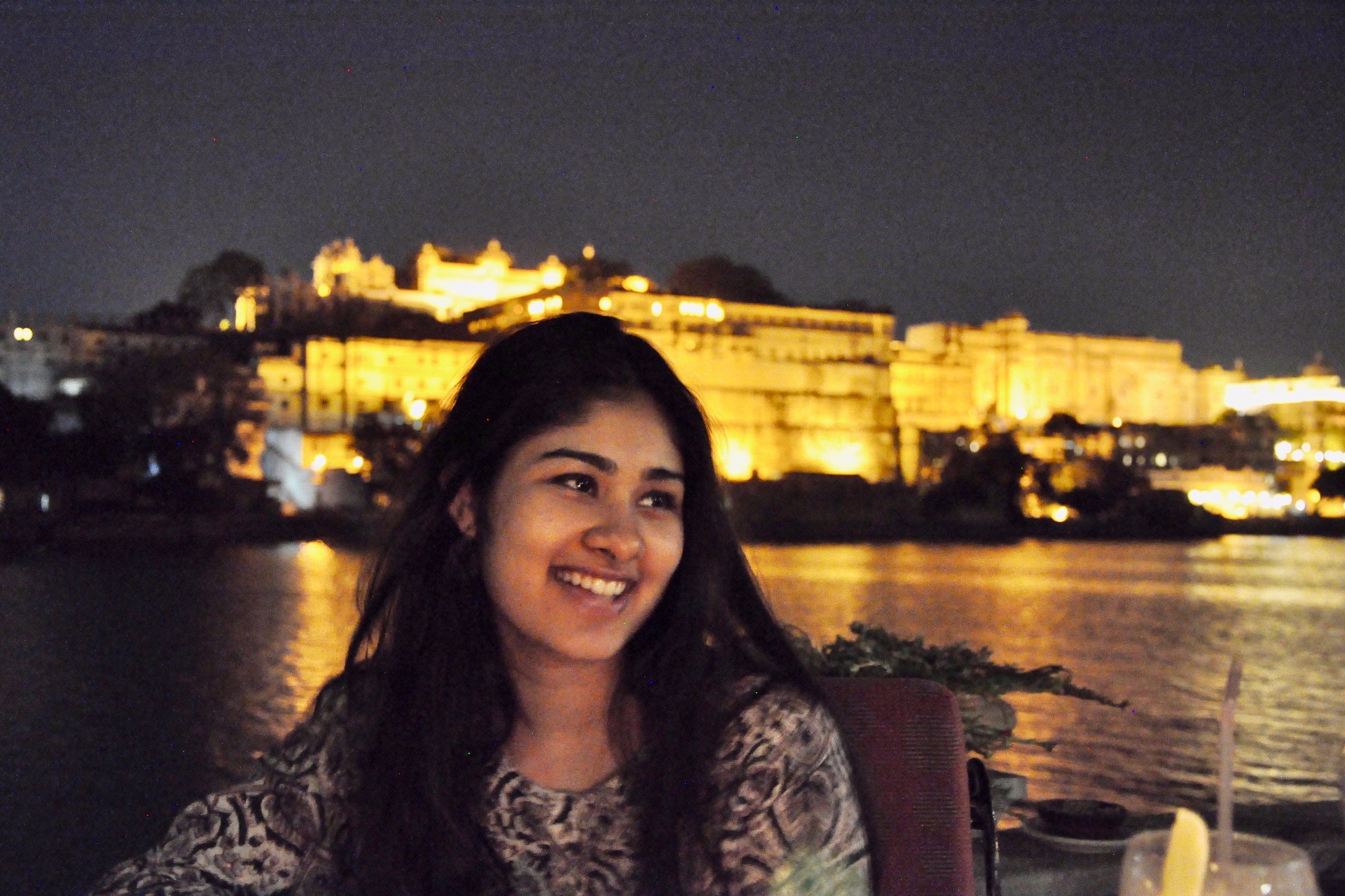 Riya Haria sitting by the water