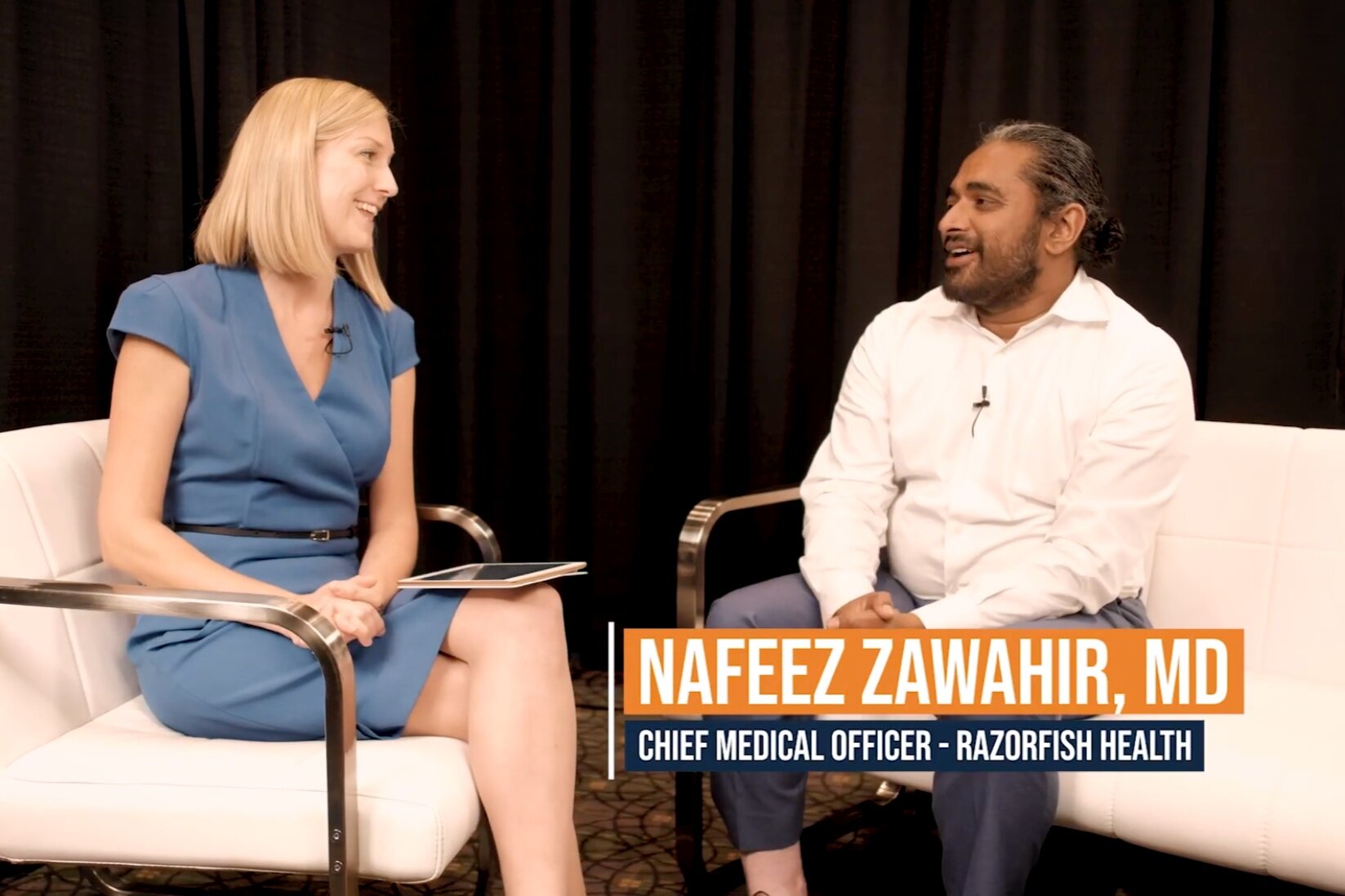 Rebecca WIllumson, Publisher, Fierce Pharma and Nafeez Zawahir, Chief Medical Officer, Razorfish Health.
