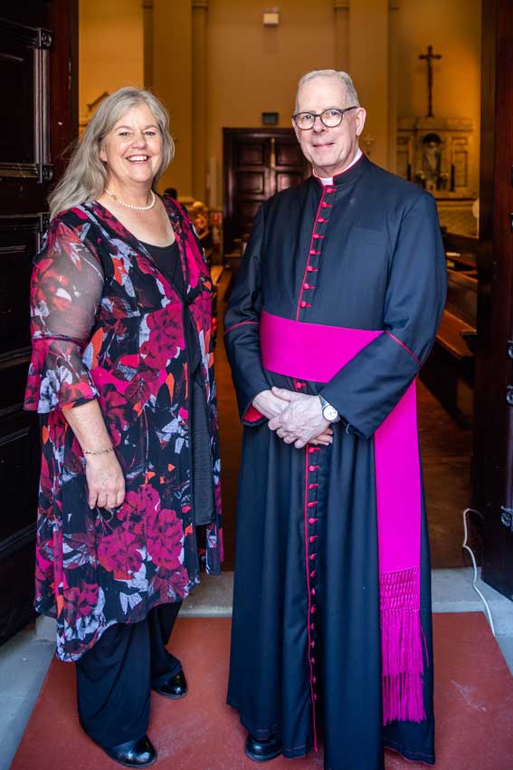  Mrs Georgina Brazier and Lincoln NE diocese’s vicar for religious, Monsignor Timothy Thorburn. 