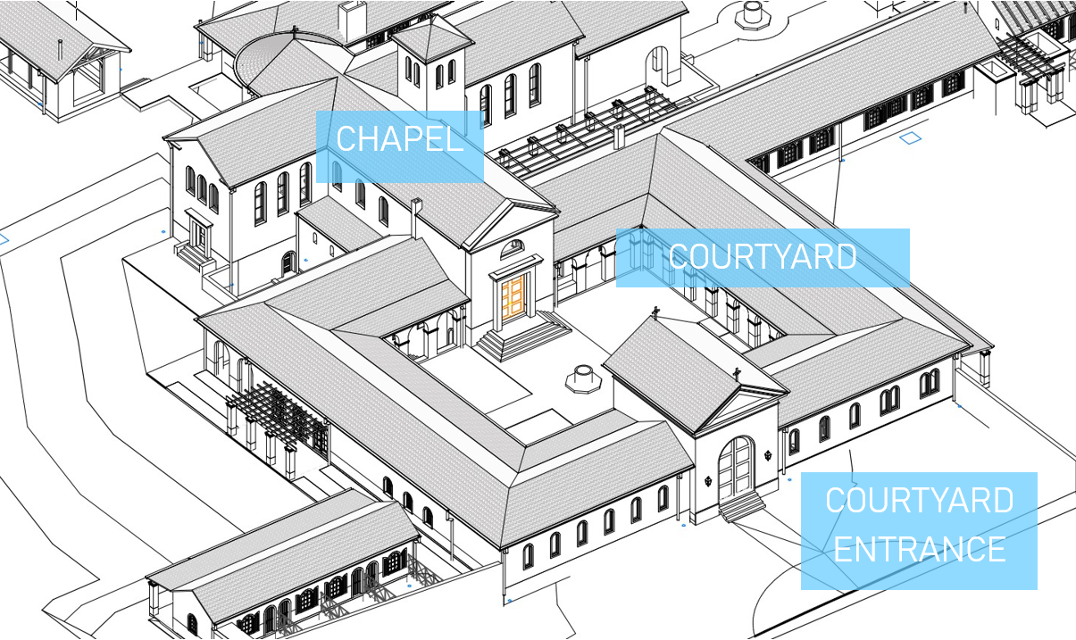 Stage 1: Chapel &amp; Living Spaces
