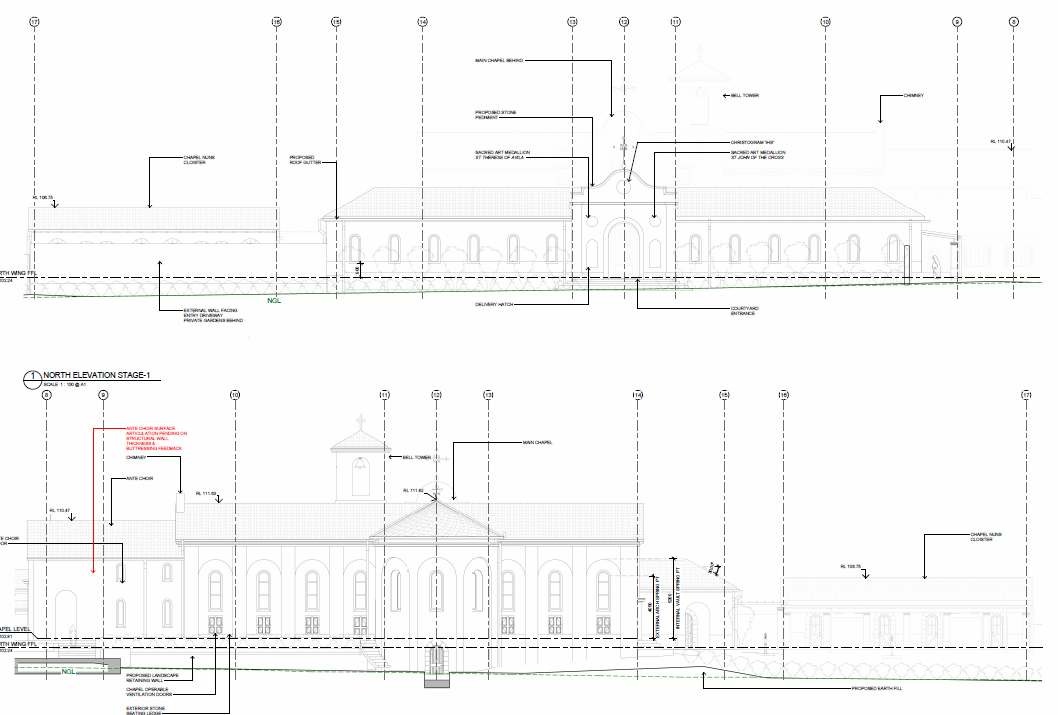  Chapel Plans: North &amp; South View 