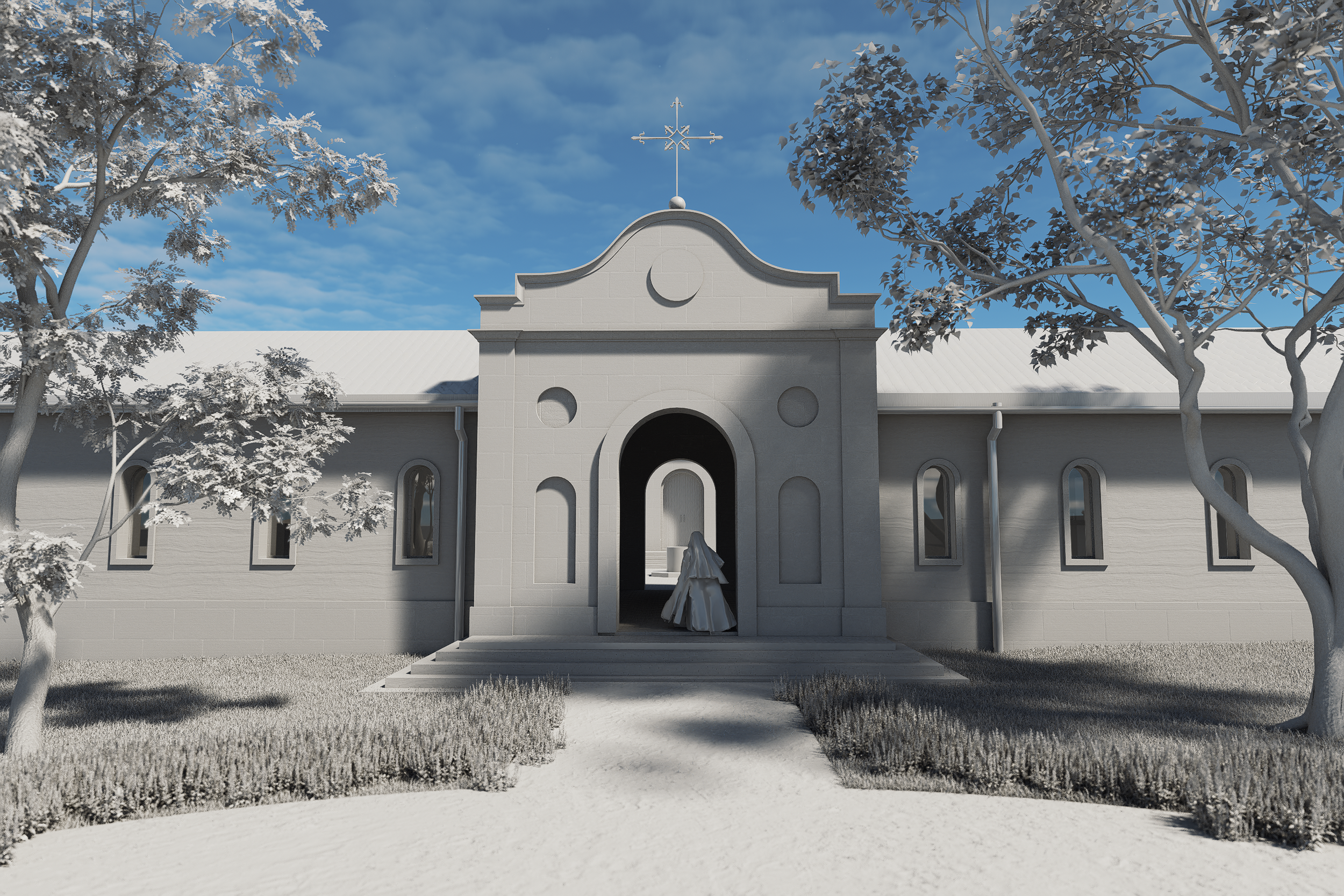  View of Entrance to Chapel Courtyard 