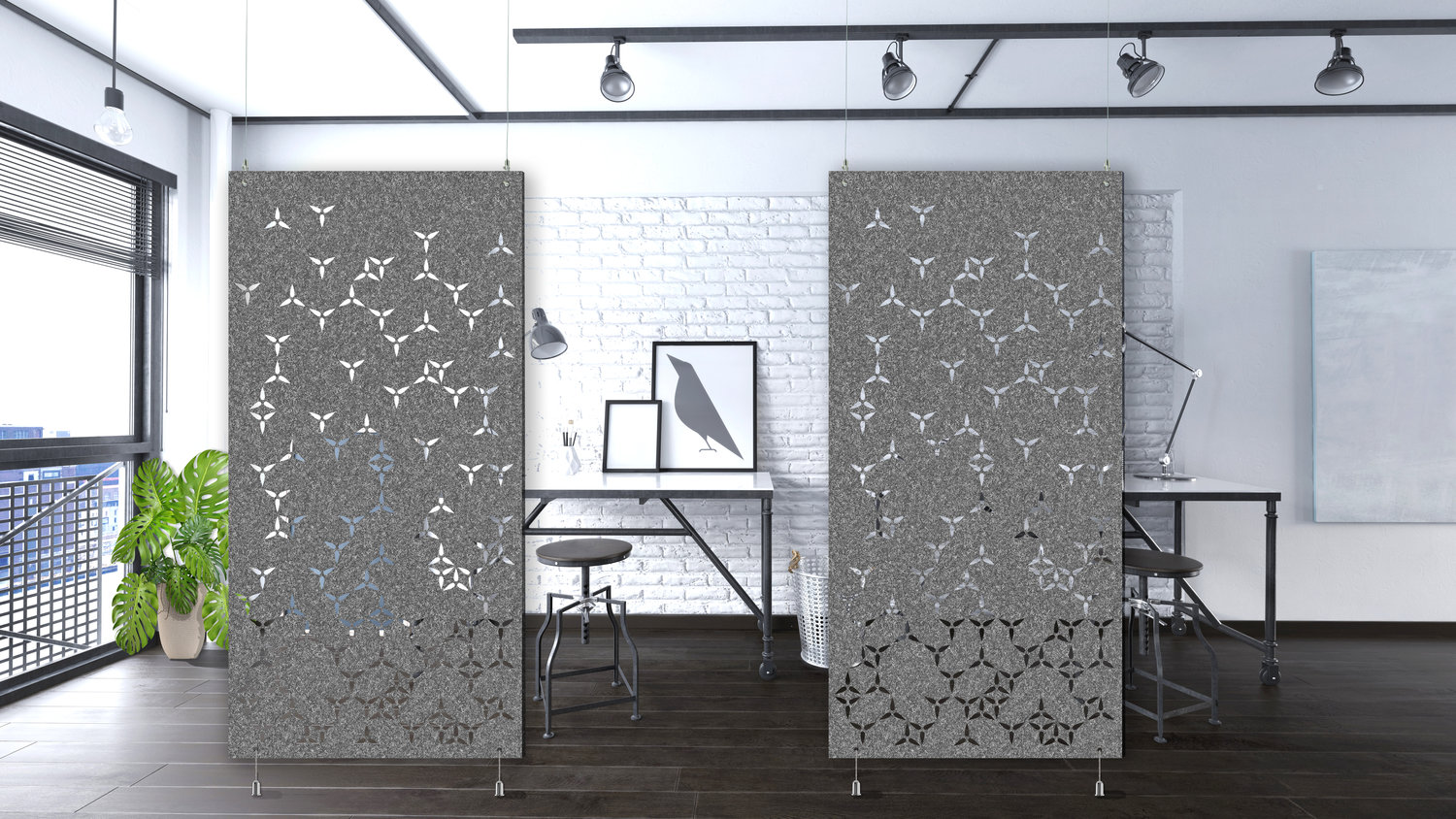 Pip Suspended Room Divider Wall Panel Acou Space