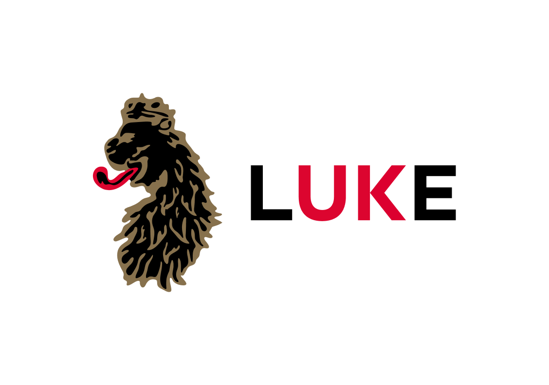 Stylised vector illustration logo of a lion wearing a crown in a gold and black colour scheme. There is a red tongue protruding from the lion's mouth. To the right of the illustration there is large bold type reading 'Luke'.