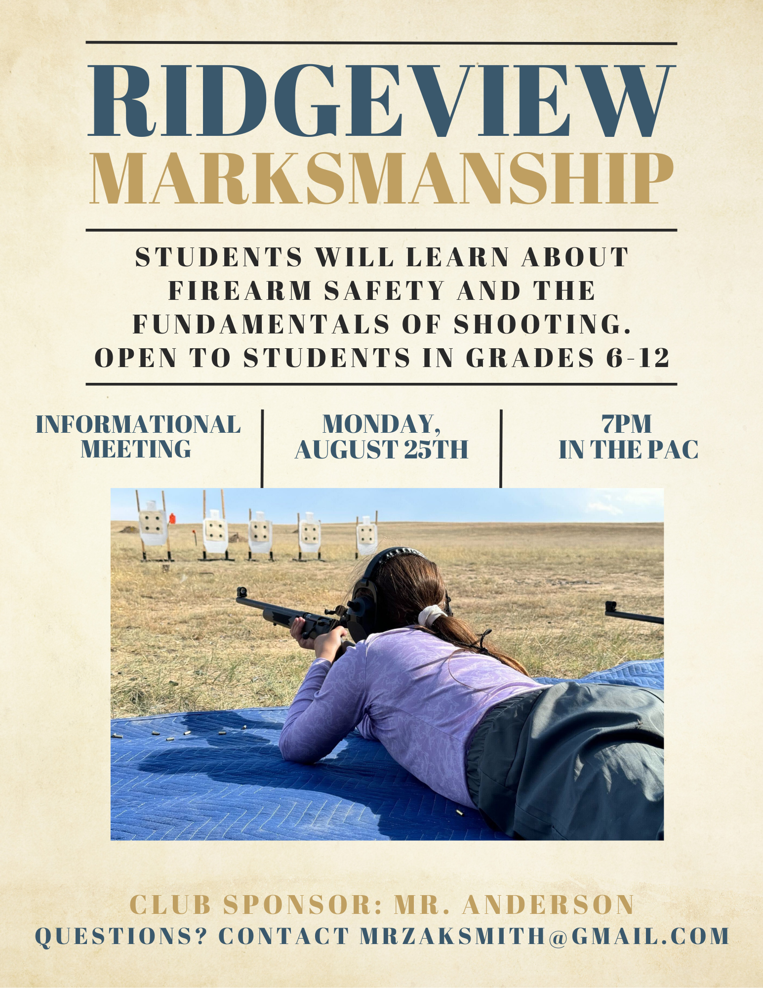 Informational Meeting for The Marksmanship Team