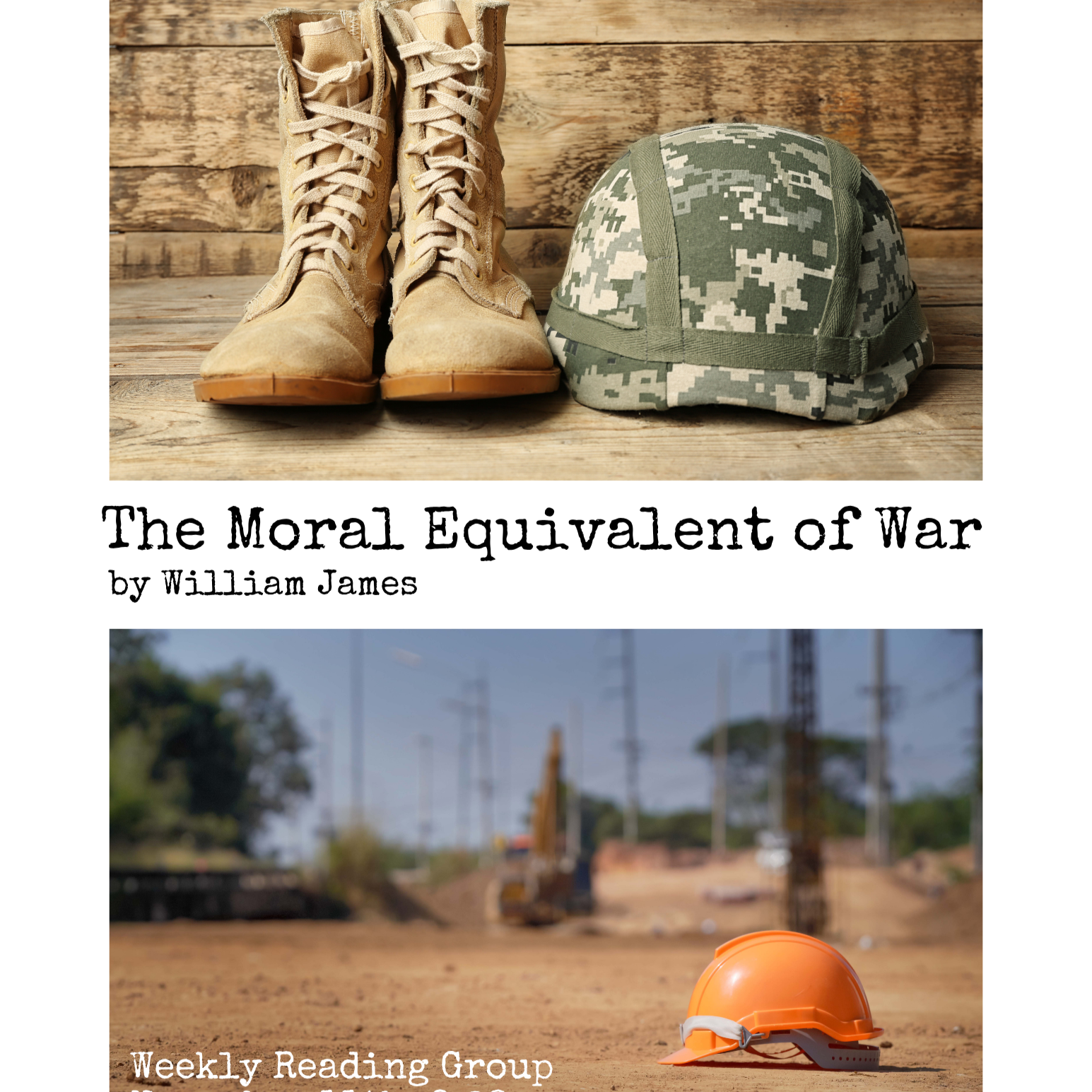 Weekly Parent Reading Group: The Moral Equivalent of War