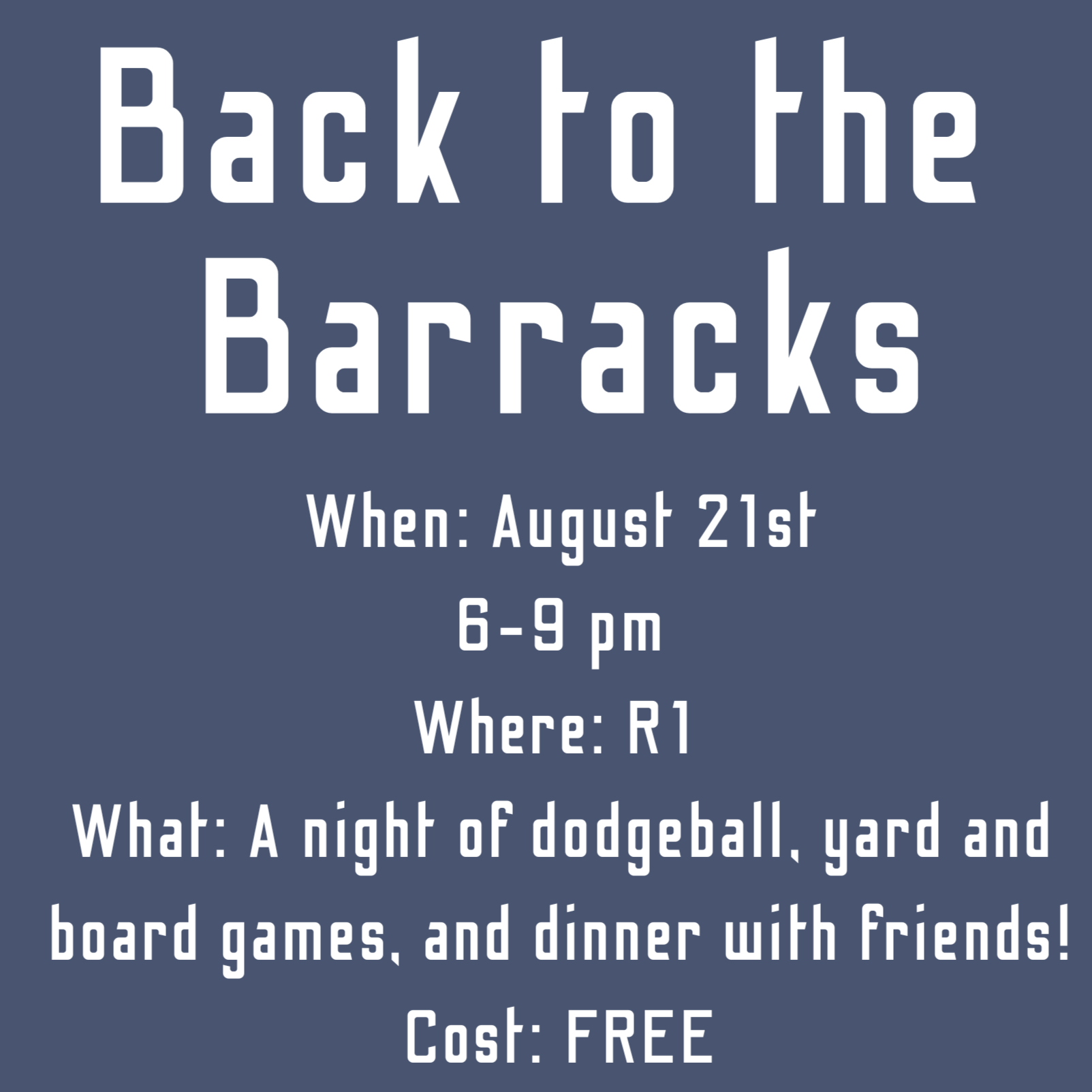 Back to the Barracks