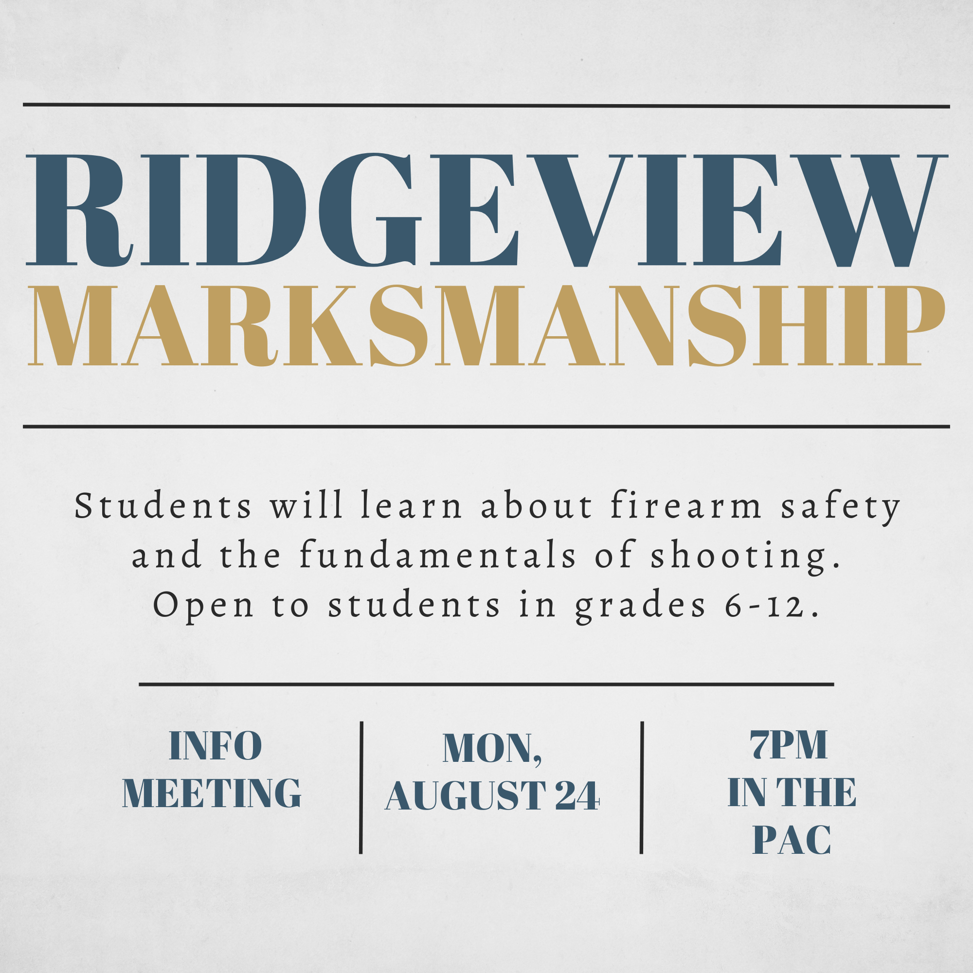 Marksmanship Info Night