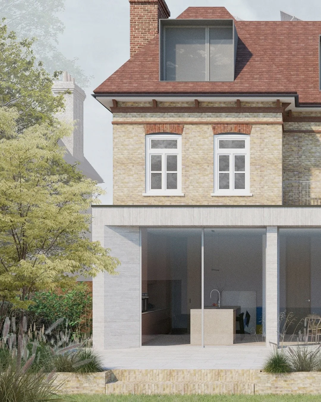 Construction has officially begun at our Sydenham House project!

Our proposed rear and side extensions feature light-toned long-format stone brickwork, with contrasting brick bonds adding subtle texture and hierarchy to the fa&ccedil;ade.

The rear 