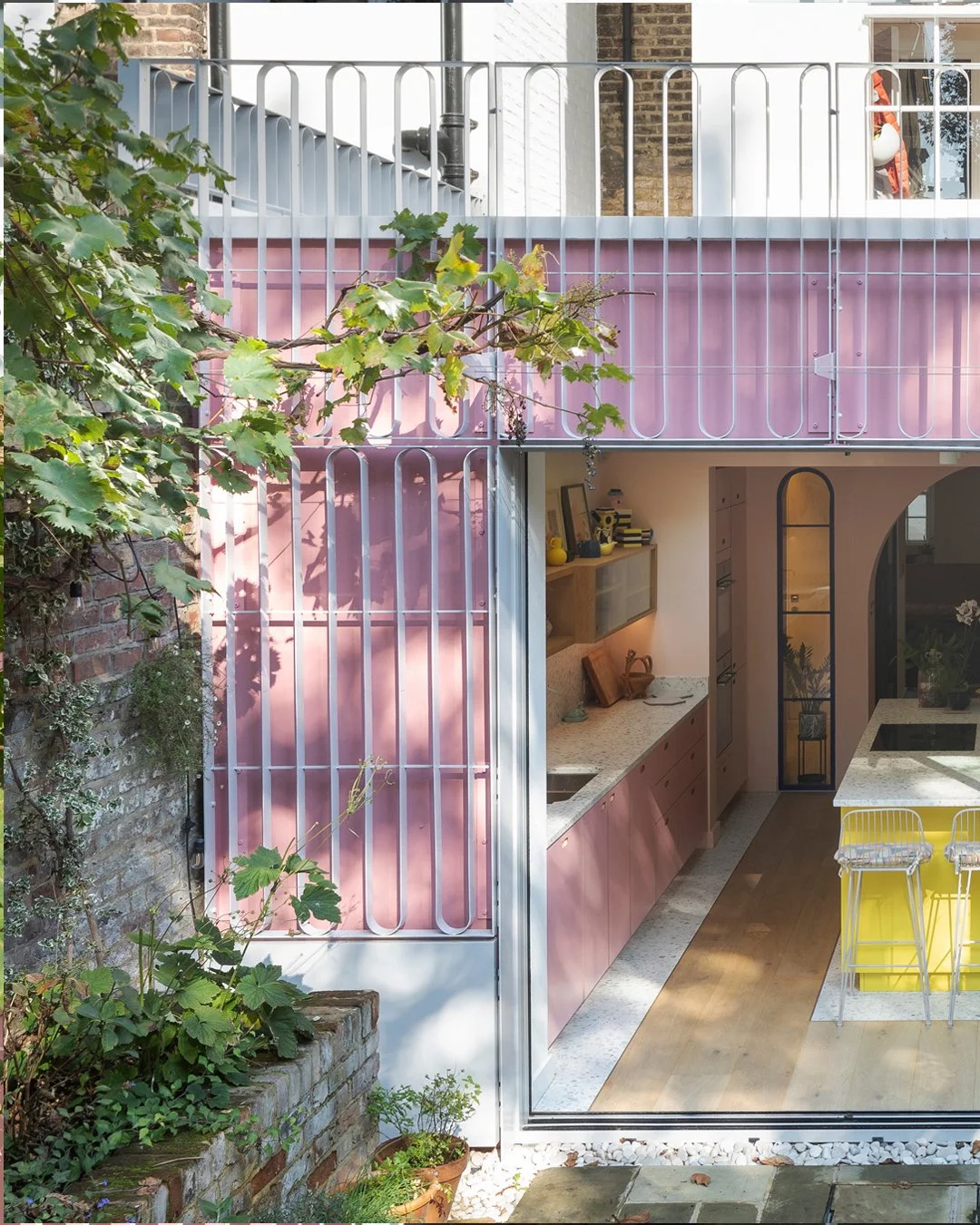 Vivid House 🌈 

A Grade II listed Georgian townhouse near Elephant &amp; Castle, transformed into a bold, colourful home for a young family. A once-separate studio now forms an open lower-ground family space, while the rear extension gets a dramatic
