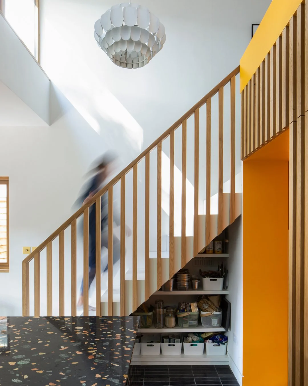 House in Hackney

Internally there is a palette of bold colours to define the living spaces, including an entirely yellow corridor the client has named &lsquo;The Yolky Way&rsquo; leading from the kitchen to the front reception room, complete with hi