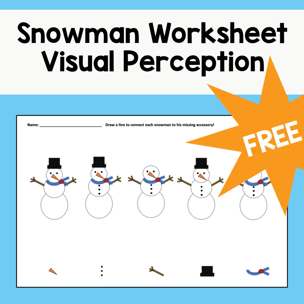 snowman visual perception worksheet downtown kids therapy nyc ot pt slp