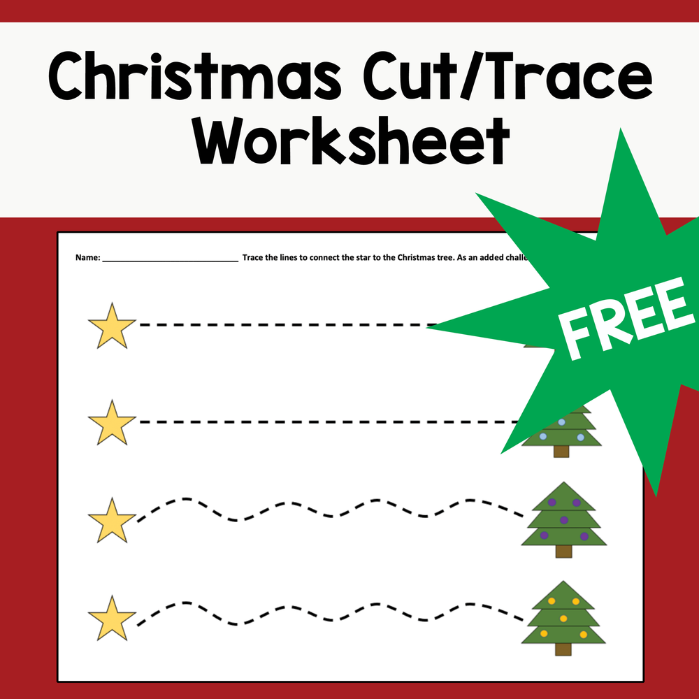 christmas cut trace worksheet downtown kids therapy nyc ot pt slp