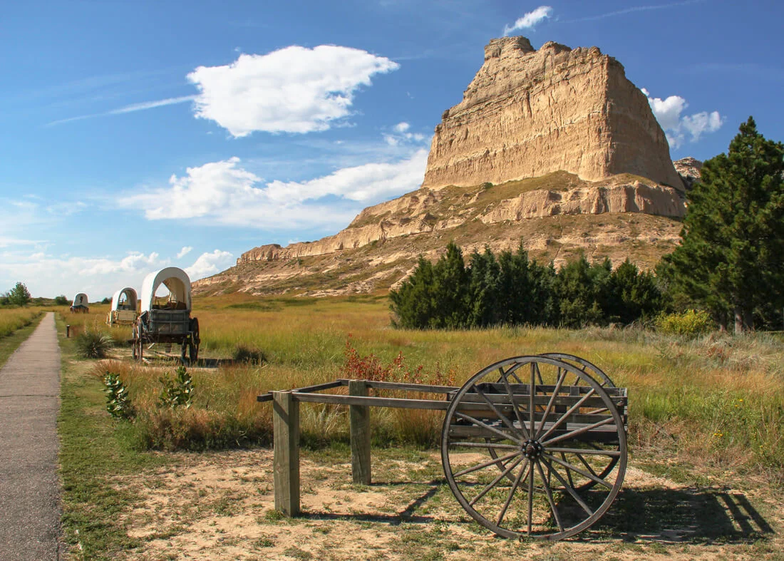 Scotts Bluff National Monument along part of the historic Oregon Trail