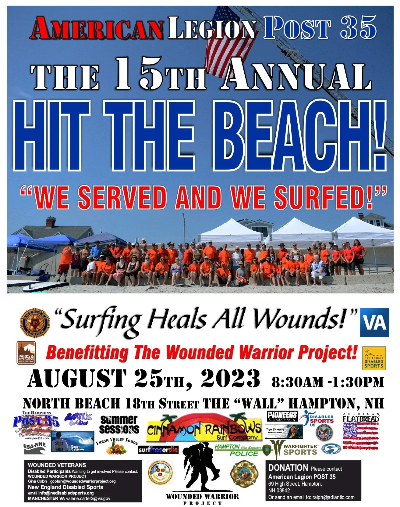 15th Annual Hit the Beach! - "Surfing Heals All Wounds"
