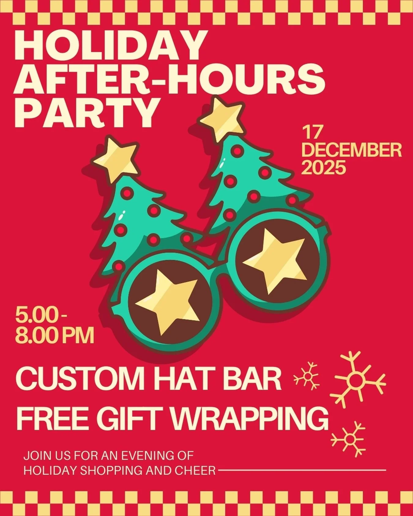 Join us 5-8pm Wednesday the 17th for our holiday after hours shopping!! With any in store purchase that night we will wrap your gifts so they are ready in time for the holidays! 🎄❄️🎁