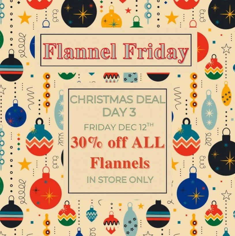 Day 3 of 12 Days of Deals🎄 30% off of all Flannels womens and men&rsquo;s!! 🎁❄️🎄🌊