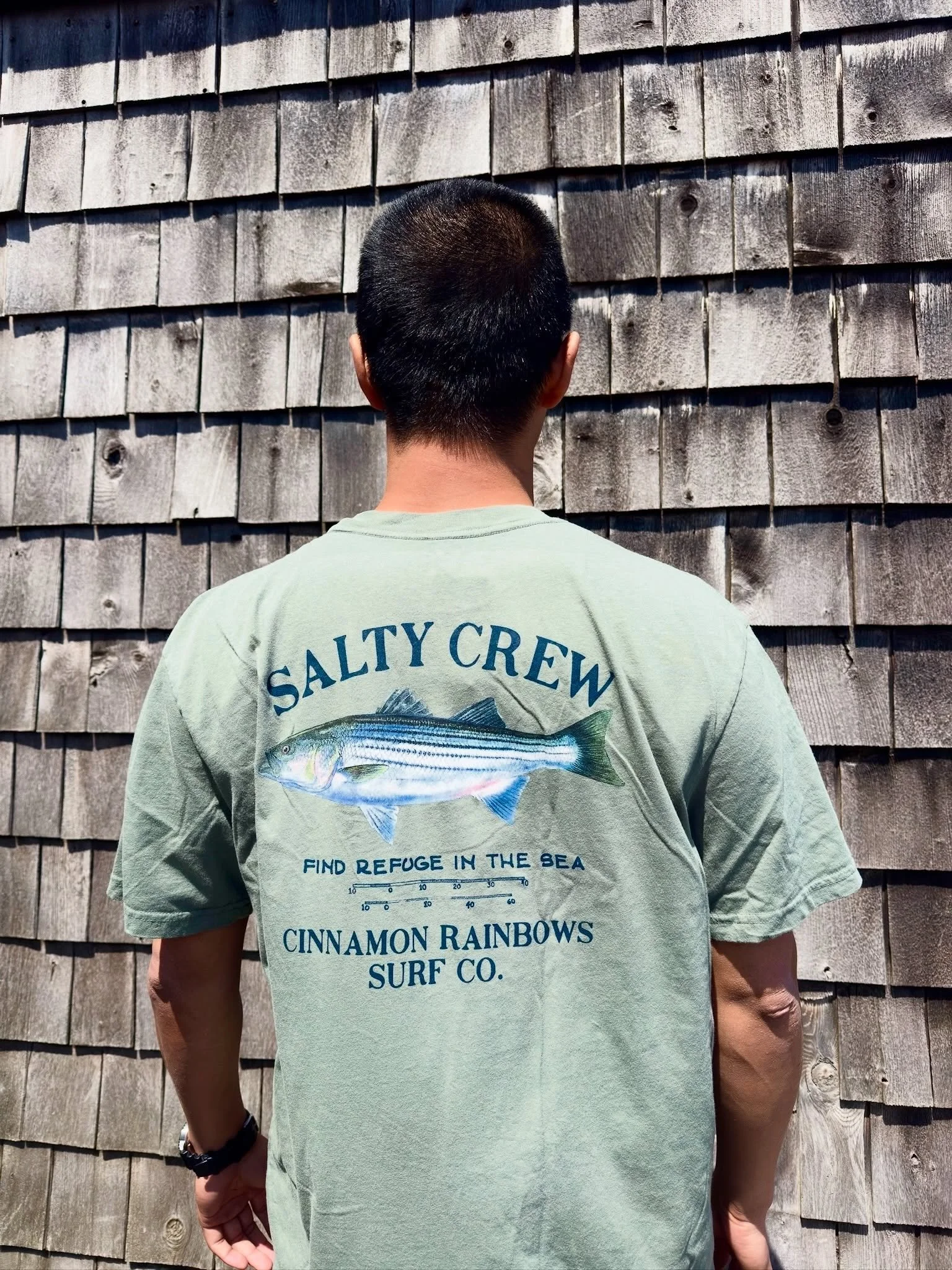 Come take a look at our new Salty Crew X CR Tee 🎣 Available in store and online in two colors 🌊 #summertee #eastcoast #striperfishing