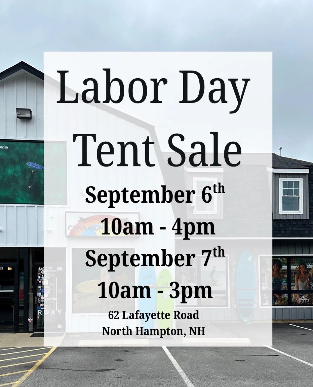 Annual Labor Day tent sale is this weekend ☀️🛍️See you there!