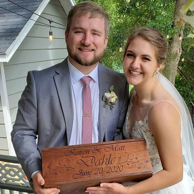 Congrats to the happy couple! Over the weekend they were married in their front yard, true Corona wedding for sure! We made them a wine box they put letters in and it was sealed with the wire system you can see in the video. .
.
.
. .
.
#cncmachining