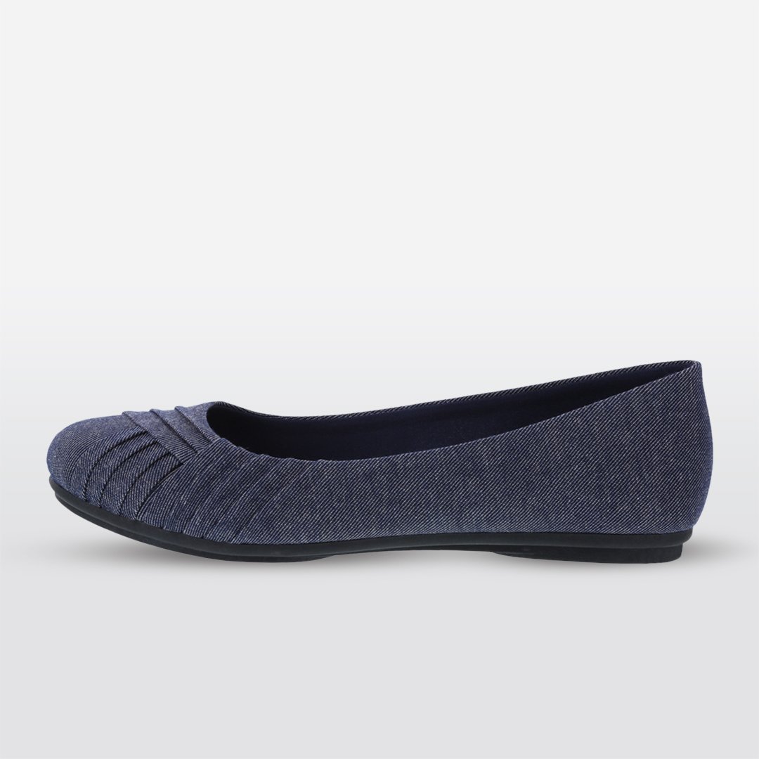 Lower East Side - Bree Pleated Flat - Denim