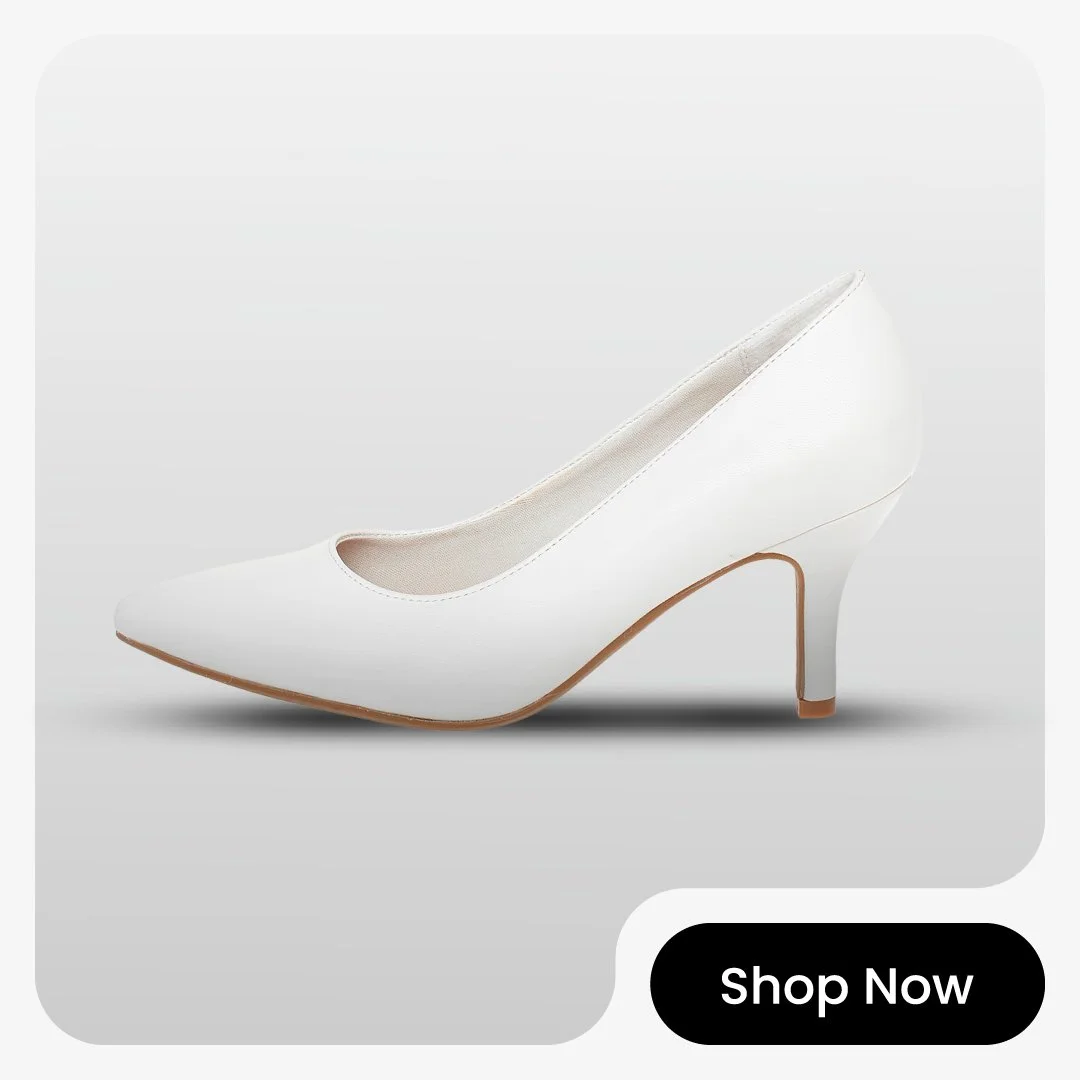 Comfort Plus - Janine Pointy Toe Pump - White
