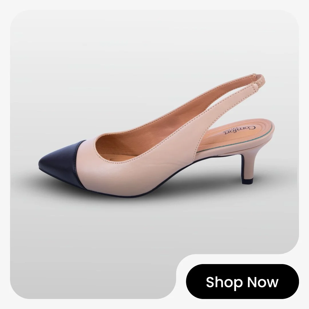 Comfort Plus - Kittie Slingback - Nude/Black