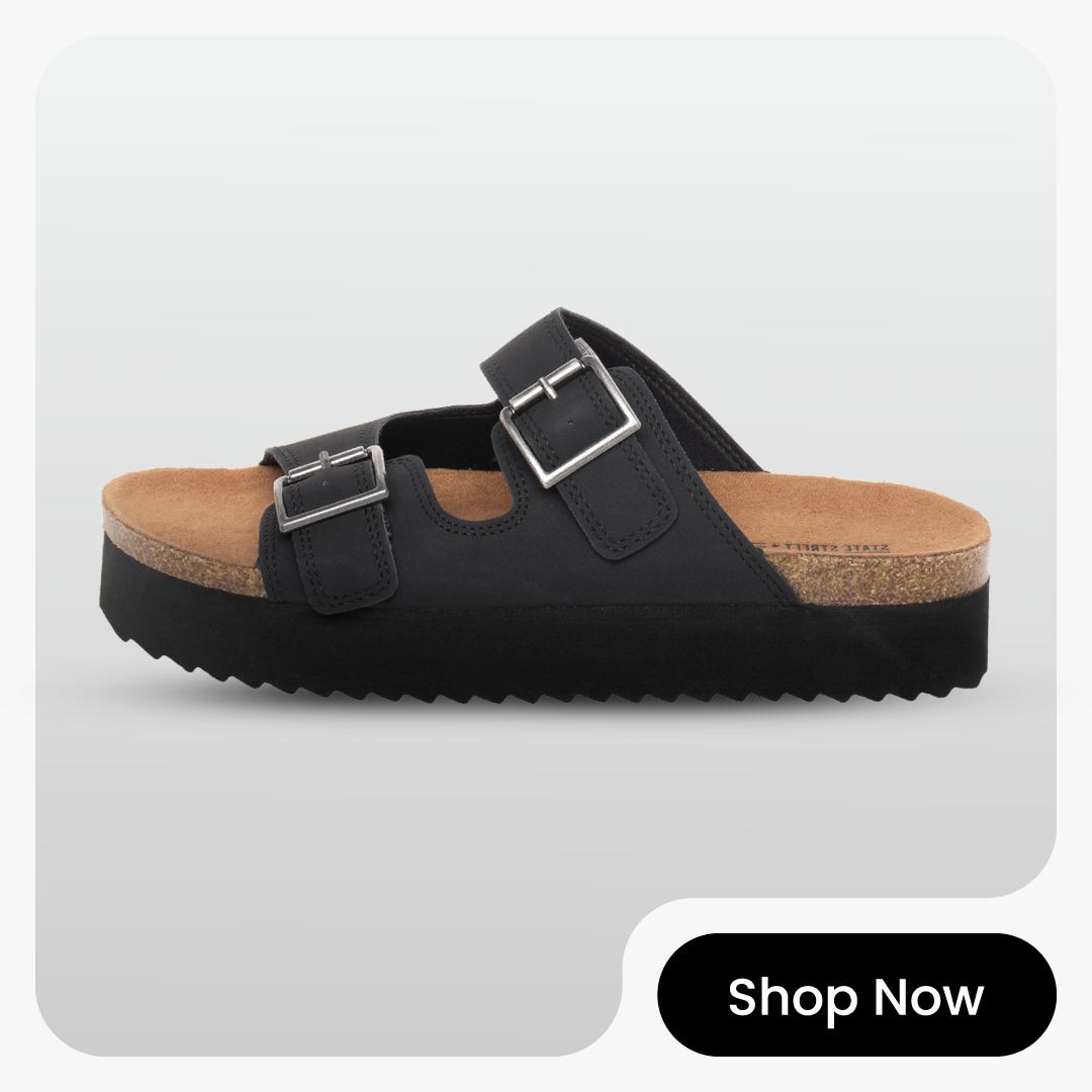 State Street - Robyn Footbed Sandal - Black