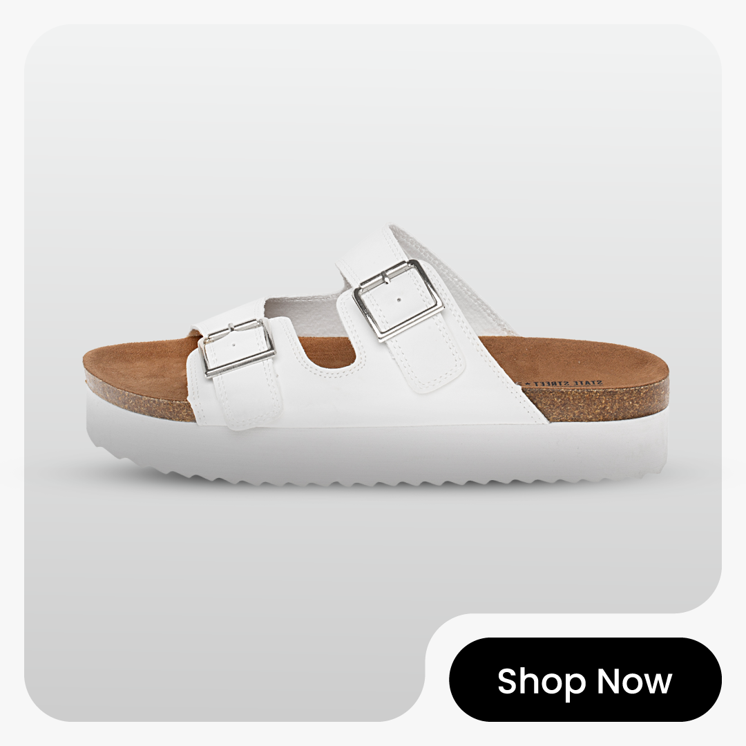 State Street - Robyn Footbed Sandal - White