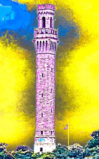 Provincetown: Purple/Yellow Pilgrim Monument